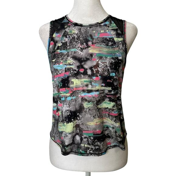 lululemon athletica Tops - Lululemon Sculpt cropped gray & multicolor pattern tank top